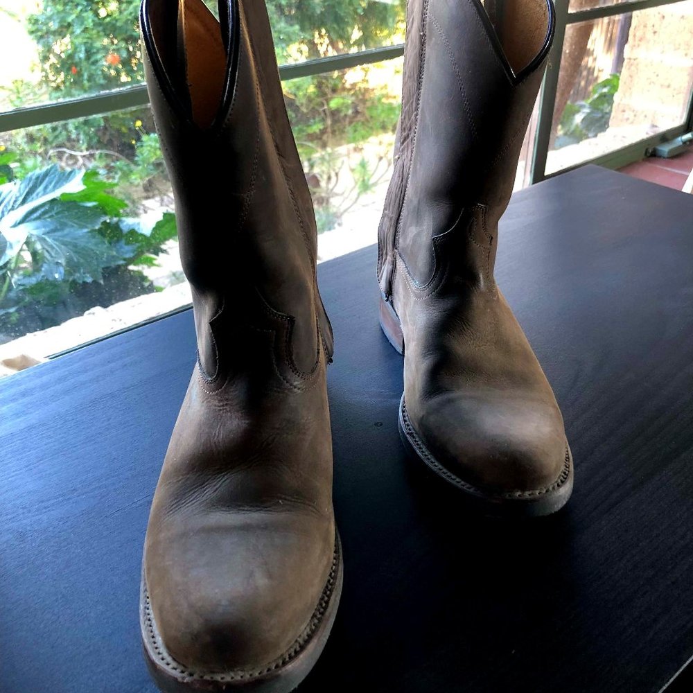 BLACK BUCK suede cowboy boots